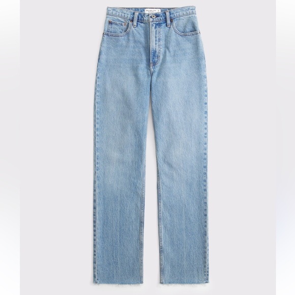 EUC Abercrombie & Fitch Light Denim Jeans The 90’s Straight Ultra High Rise - Picture 15 of 16
